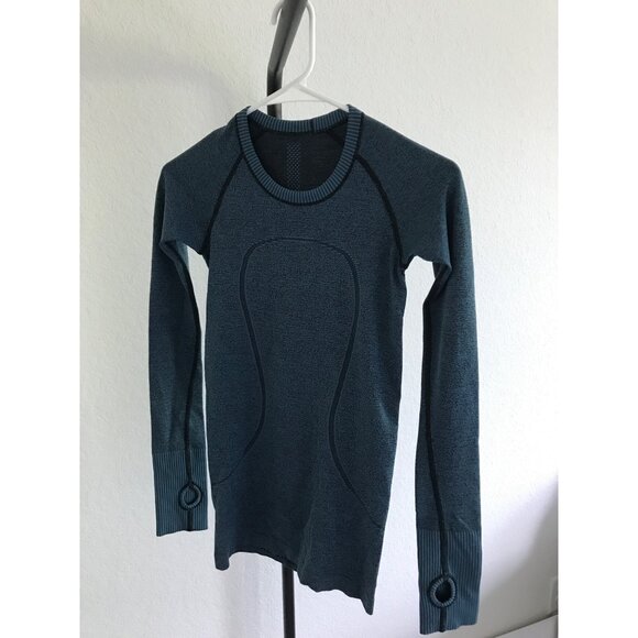 Lulu Lemon Swiftly Tech Long-Sleeve Shirt 2.0 | Hip Length | Size 2 | Blue, Aqua - Picture 2 of 7